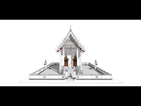 Sketchup create 3d Model thai temple