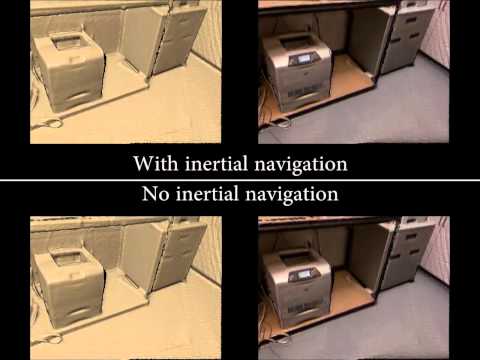 Combining Inertial Navigation and ICP for Real-time 3D Surface Reconstruction