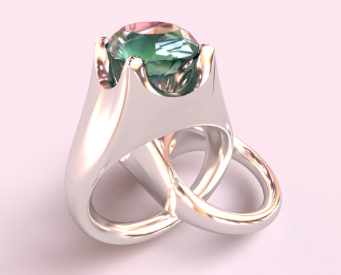 Jewelry Rendering | Gemstone Ring Real-time jewelry design