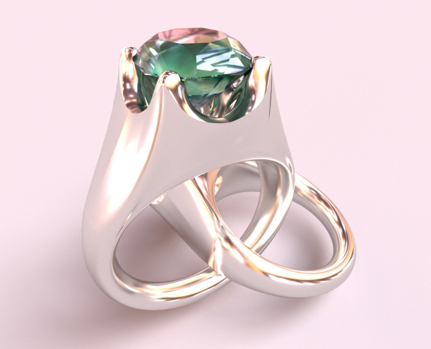 Jewelry Rendering | Gemstone Ring Real-time jewelry design