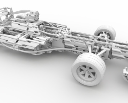 FluidRay RT real-time ambient occlusion of a lego car