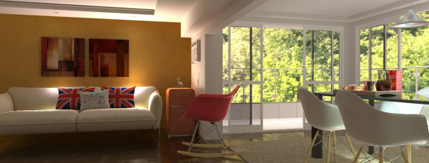 FluidRay interior rendering of a living room by Roberto Pittaluga