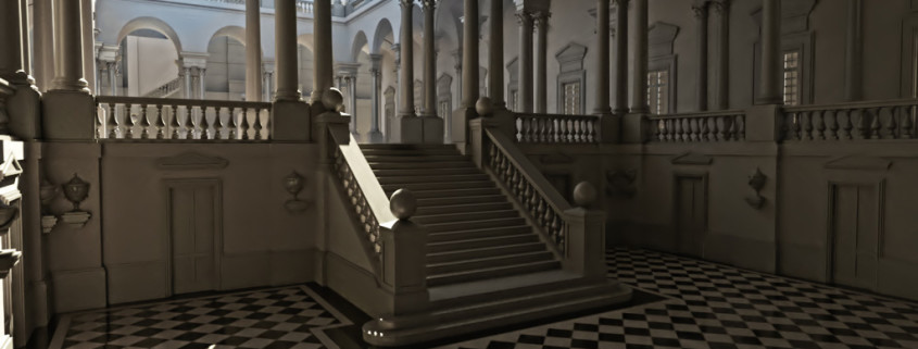 Palazzo dell'Universita' di Genova. Rendering by Roberto Pittaluga, modeling by Luca Sassone