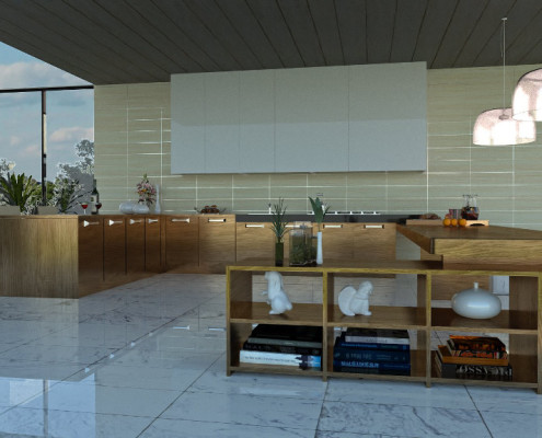 Interior Rendering | FluidRay kitchen rendering by Robeto Pittaluga, model by Rosanna Mataloni