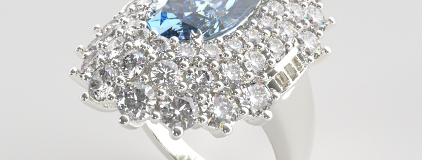 Jewelry Rendering | Gemstone Ring Rendered in FluidRay RT, design by Manuel Angel Piñeiro Solsona