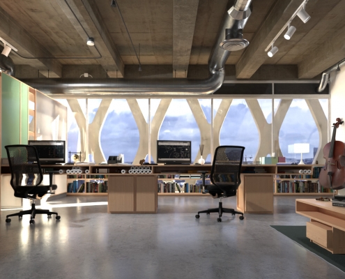 Office Interior Rendering with FluidRay