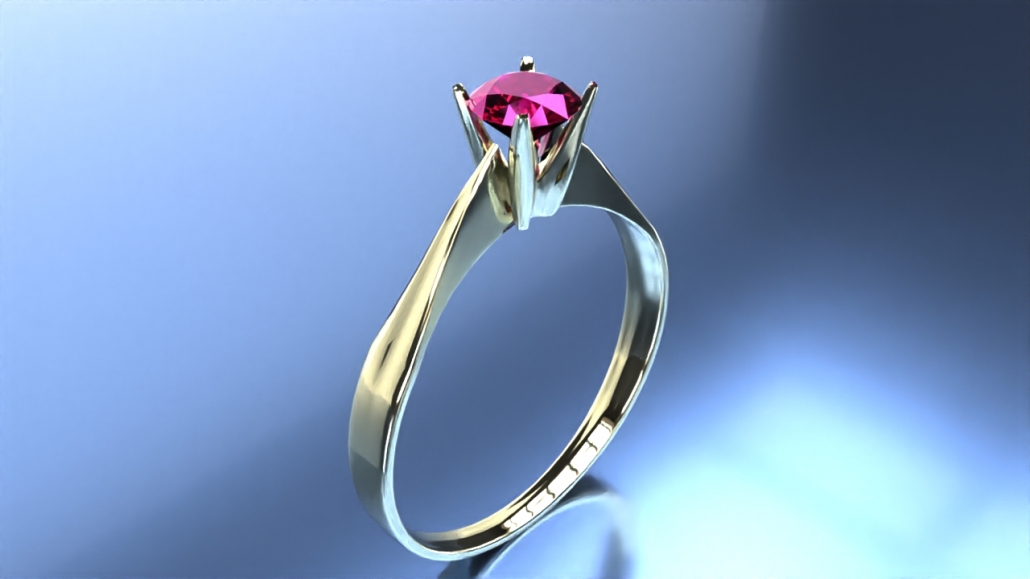 Engagement ring rendering width FluidRay
