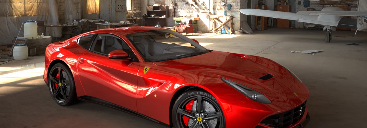 Ferrari Rendering with FluidRay