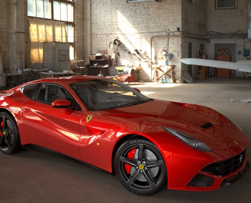 Ferrari Rendering with FluidRay