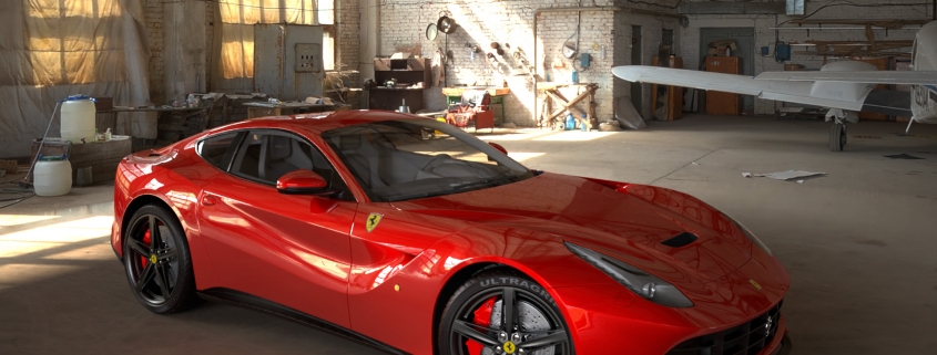 Ferrari Rendering with FluidRay