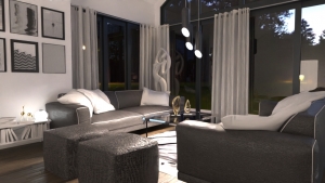 Interior rendering with FluidRay