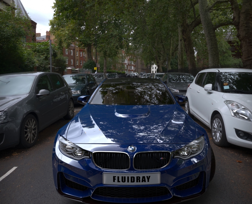 BMW closeup rendering with FluidRay