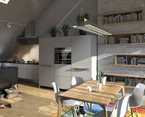 Interior render with FluidRay