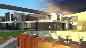 SketchUp exterior rendering with FluidRay